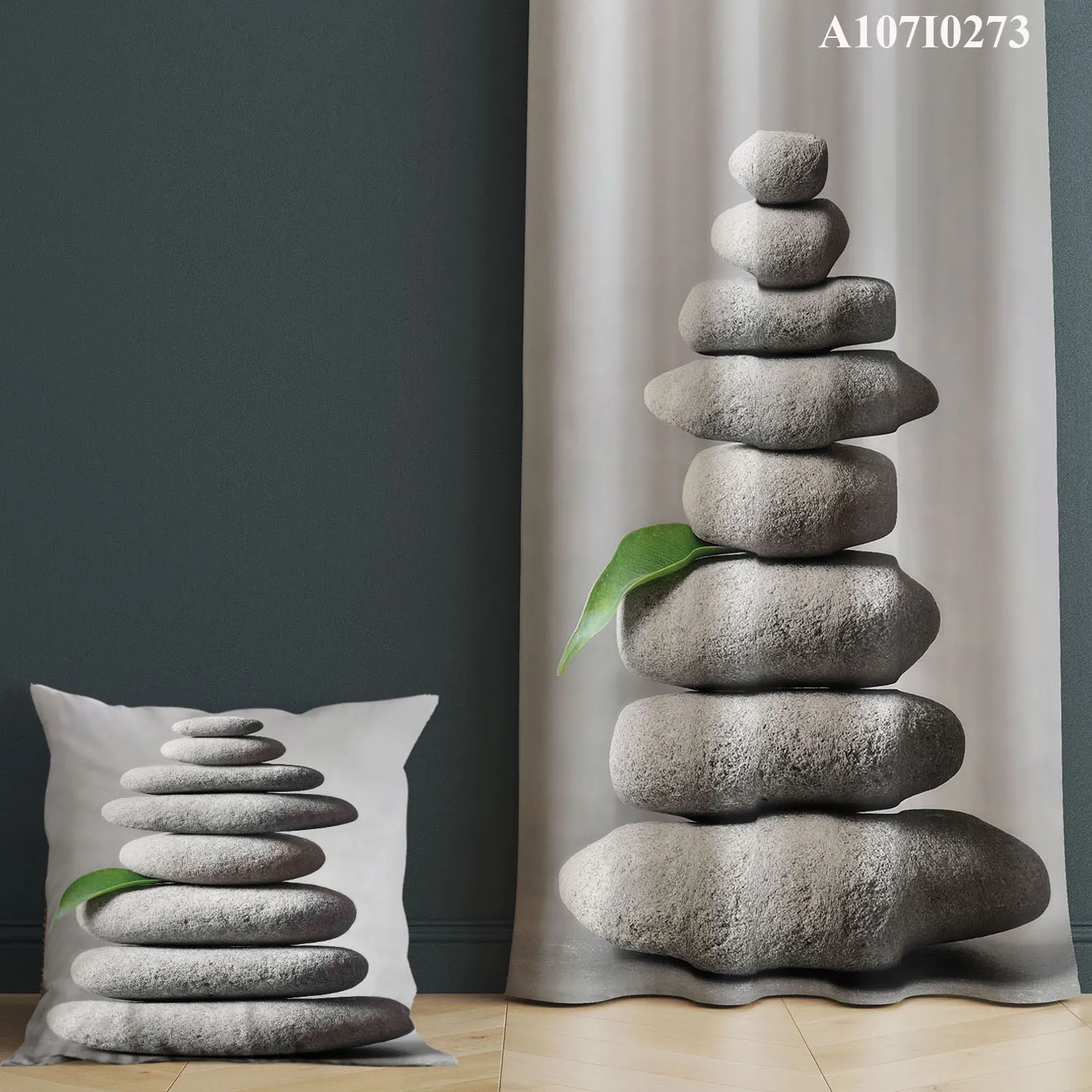 One Side Curtain with Pillow Cover Set, Single Curtain with Cushion Case