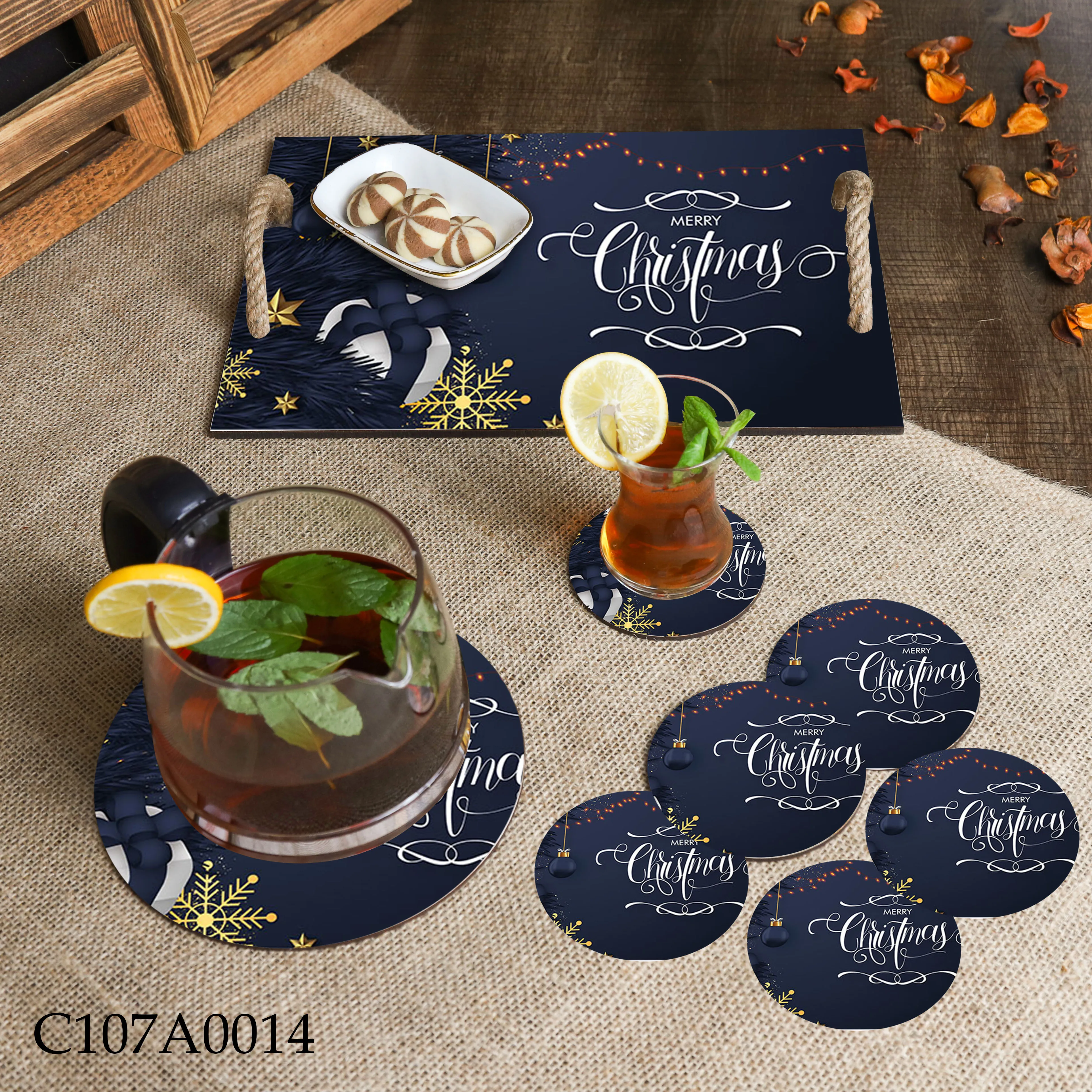 Rectangular Tray set , Seven Plates