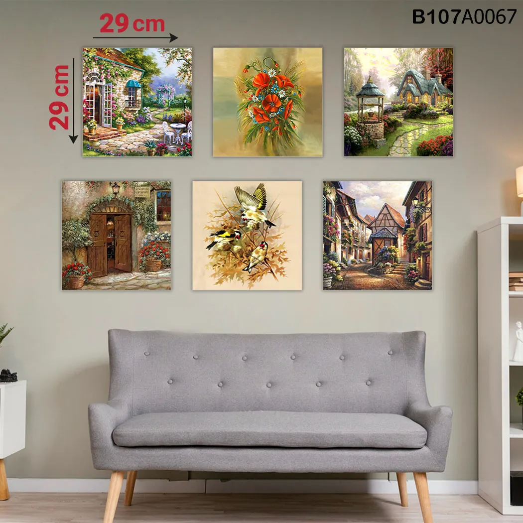 Square Panel, Hexagonal Panel, Six Pieces