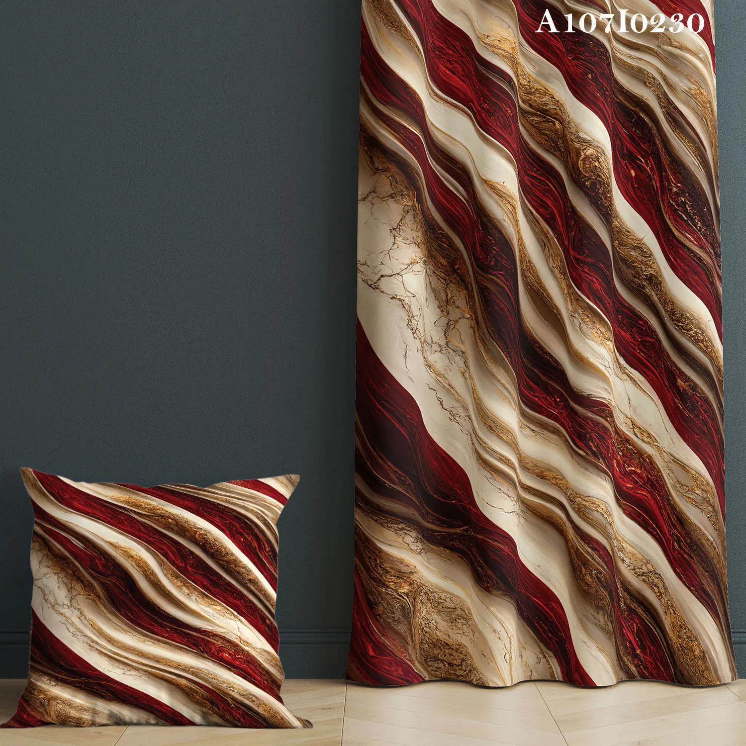 One Side Curtain with Pillow Cover Set, Single Curtain with Cushion Case