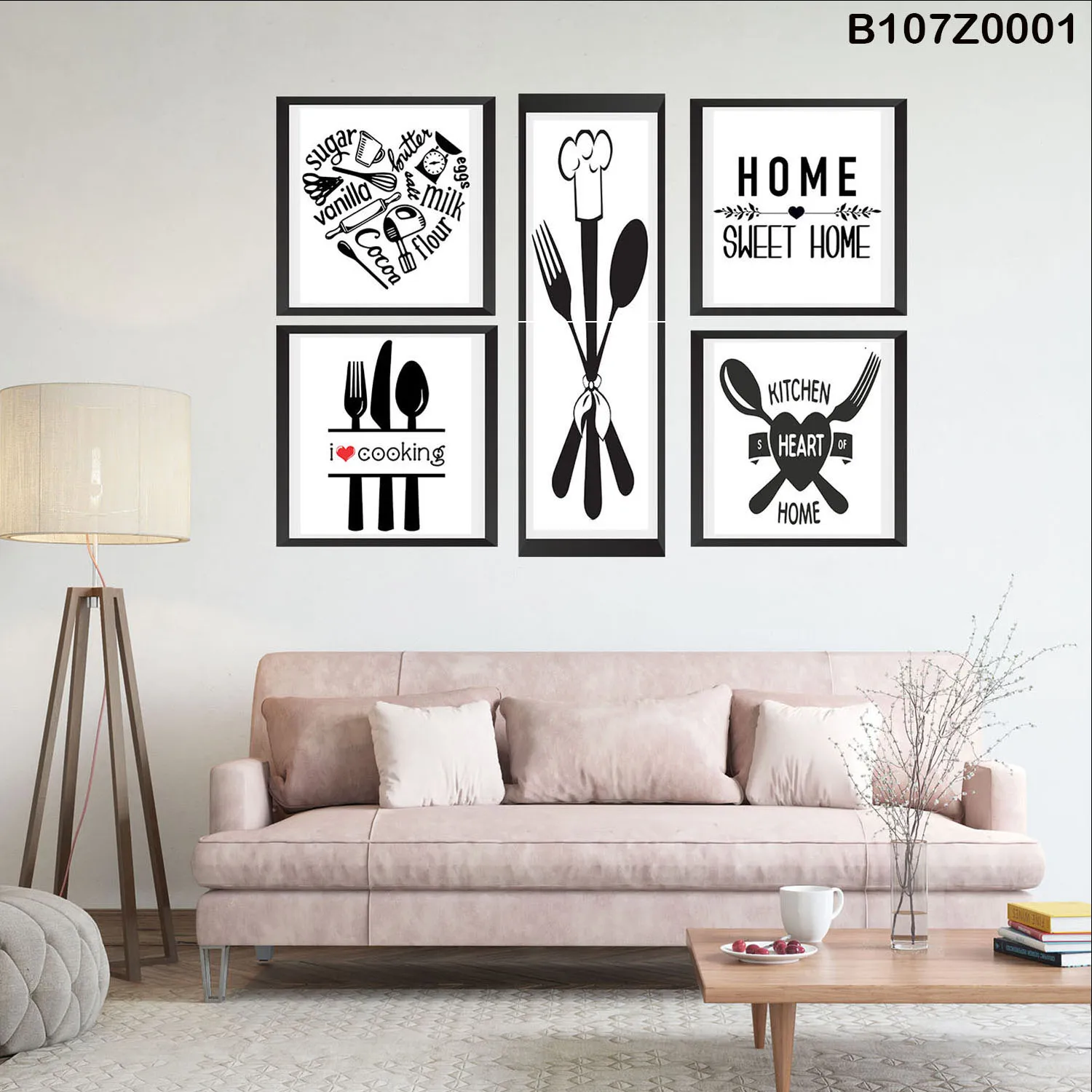 Six Piece Painting , 4 Squares with 2 Rectangles