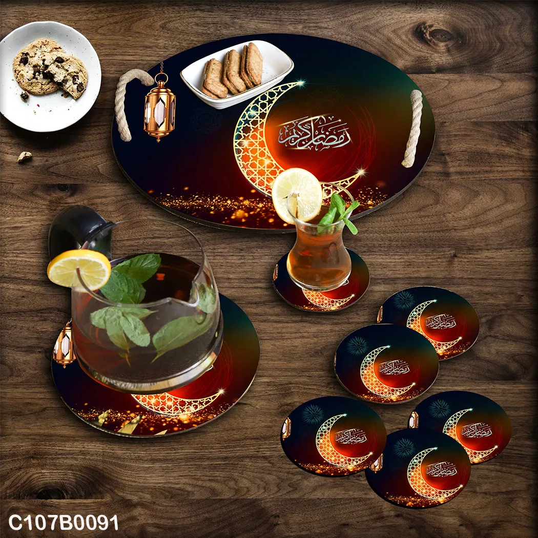 Circular Tray set , Seven Plates