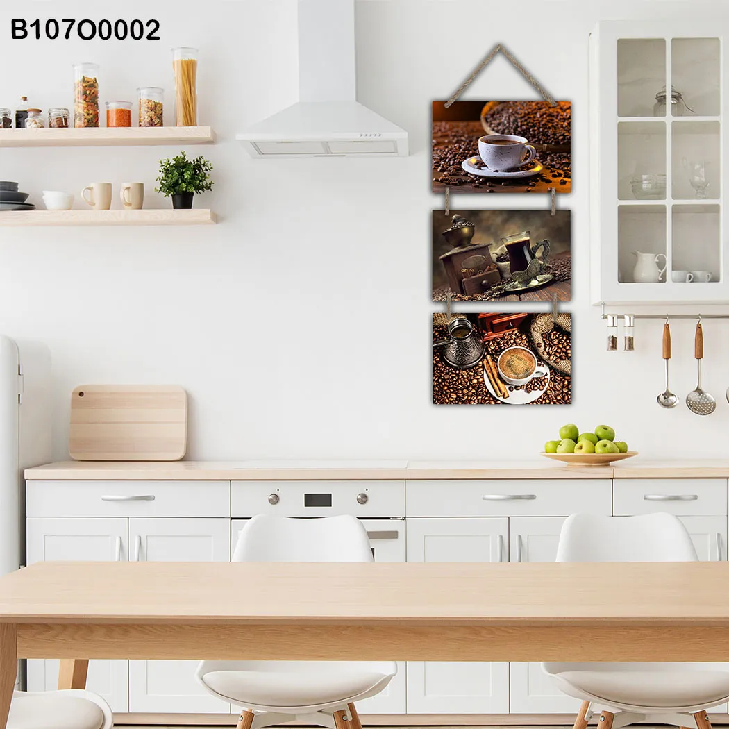 Modern Triptych , Hanging Paintings, Rope Hanging