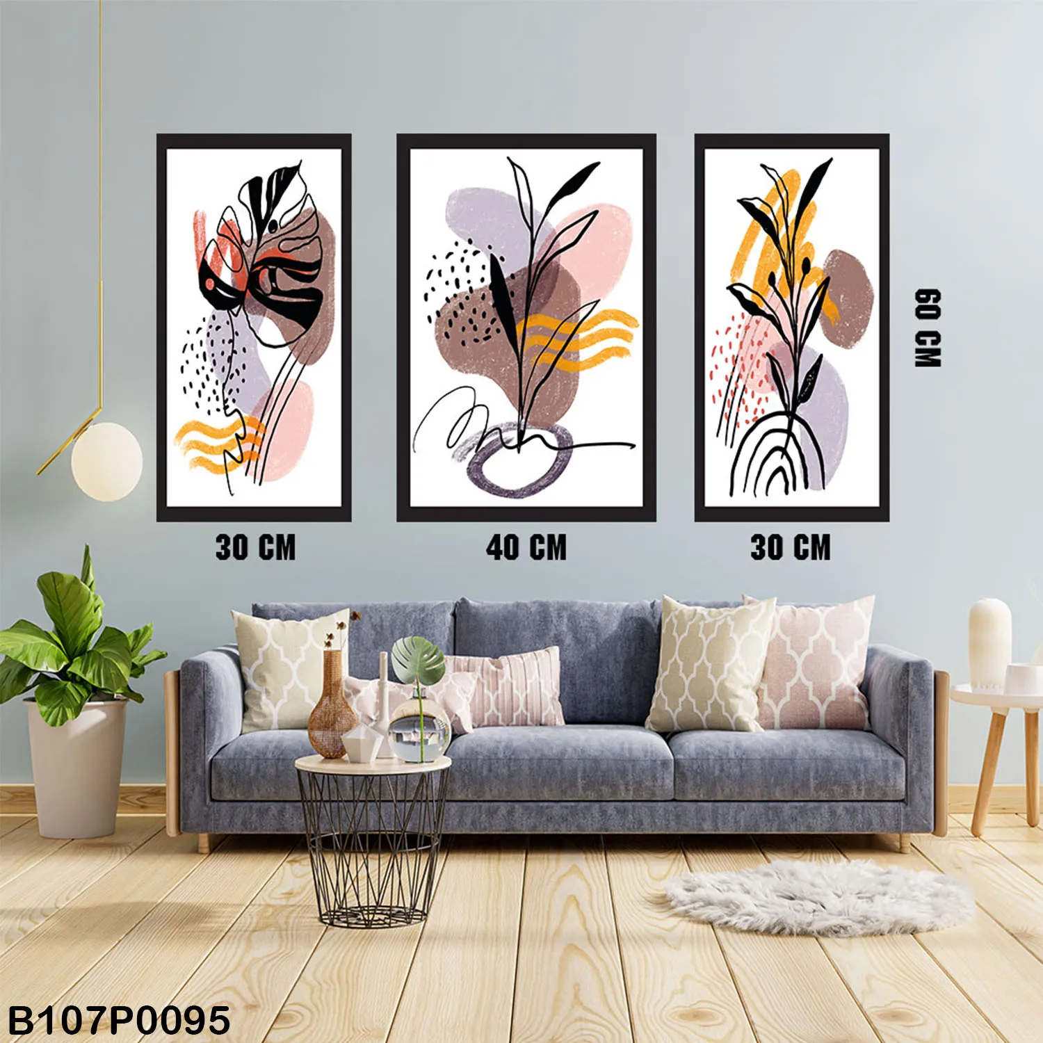 Triple Painting , 3 Pieces , Wall Decor