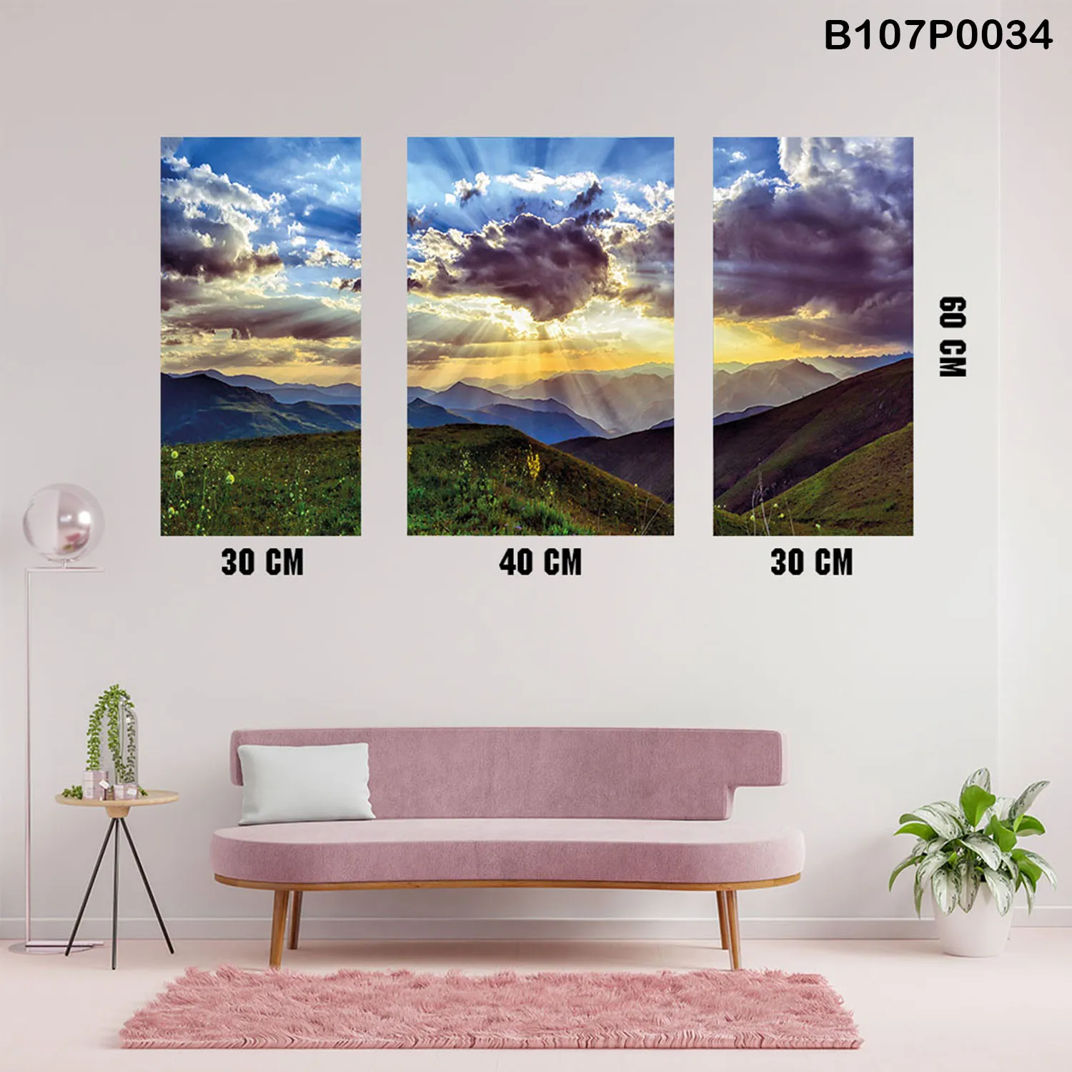 Triple Painting , 3 Pieces , Wall Decor