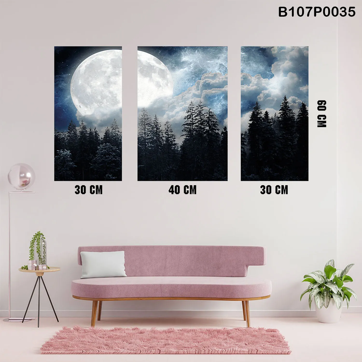 Triple Painting , 3 Pieces , Wall Decor