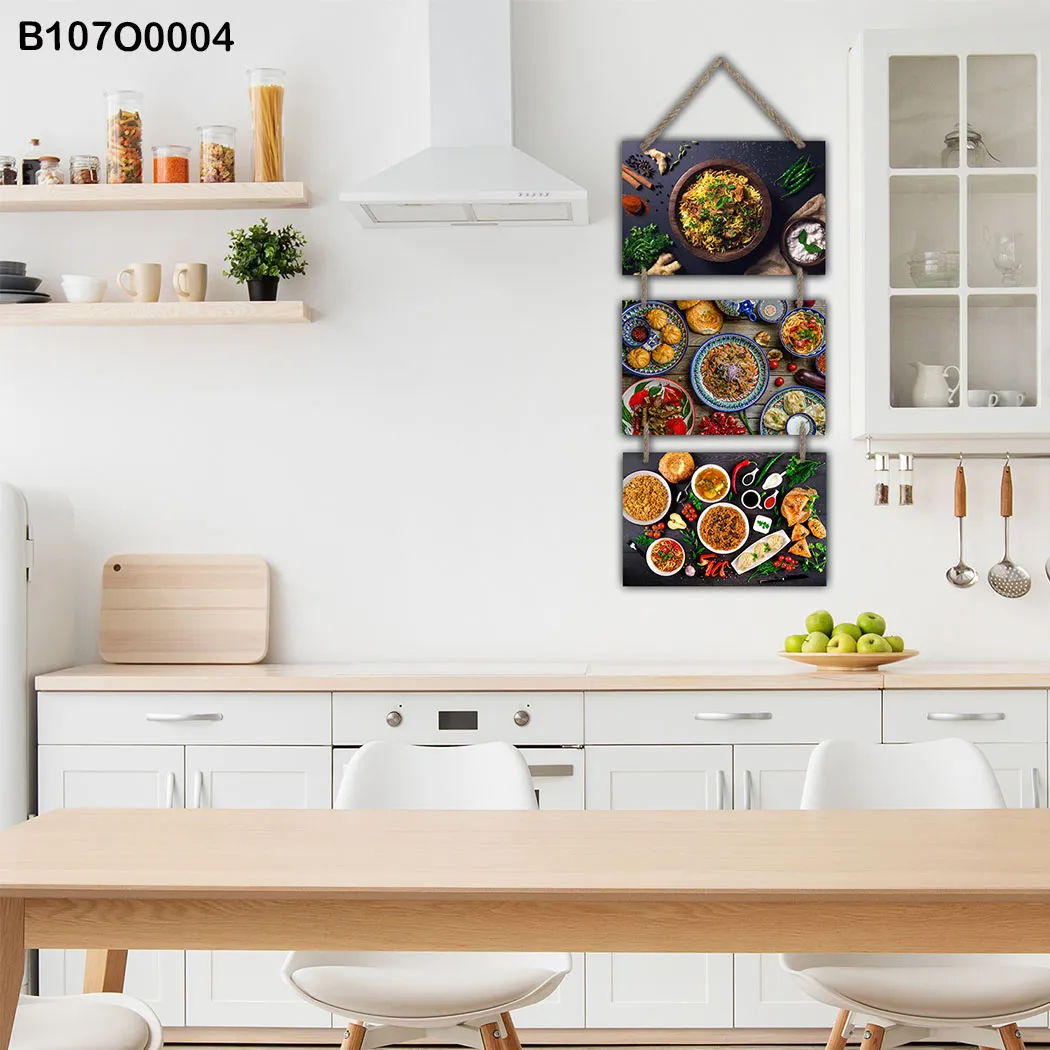 Modern Triptych , Hanging Paintings, Rope Hanging