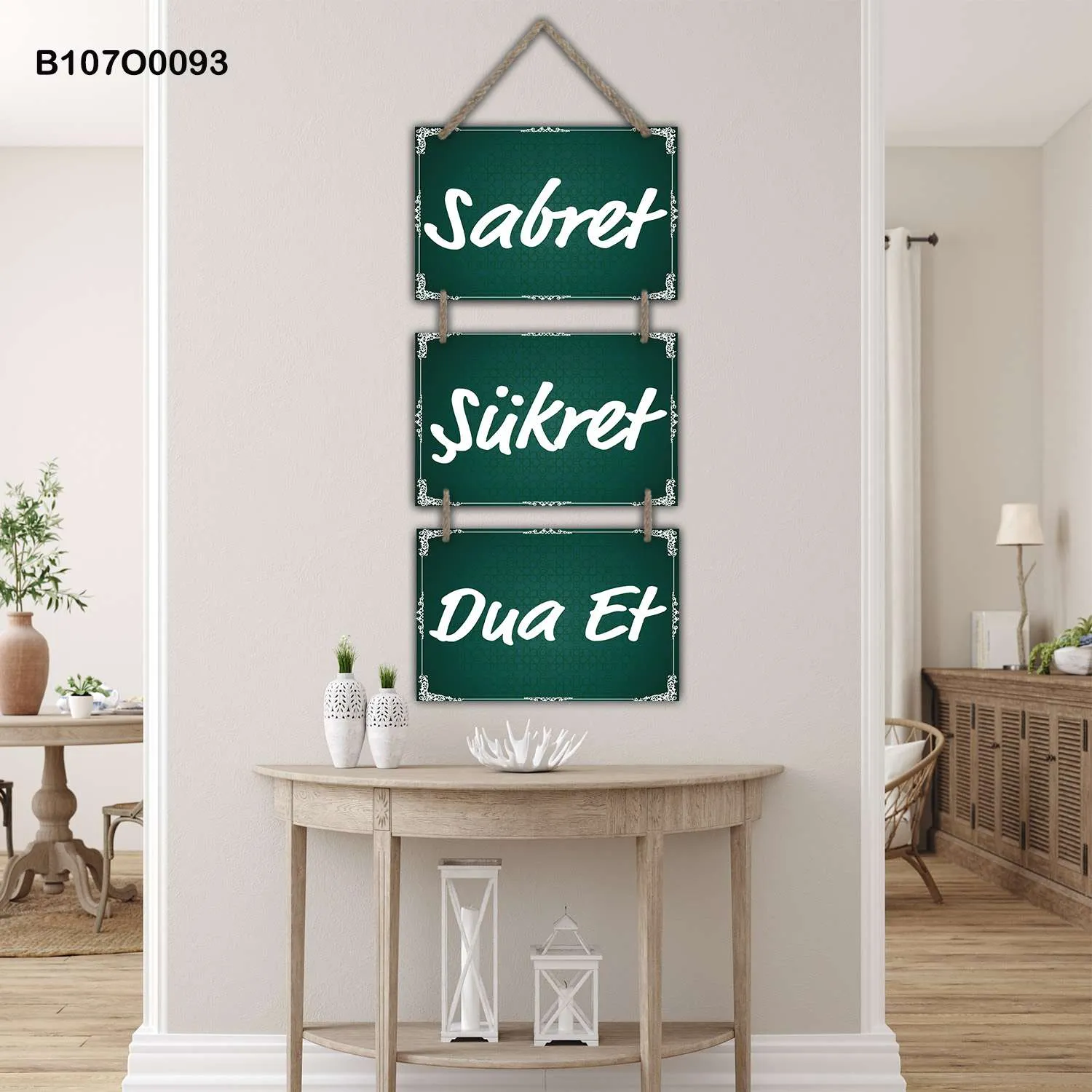 Modern Triptych , Hanging Paintings, Rope Hanging