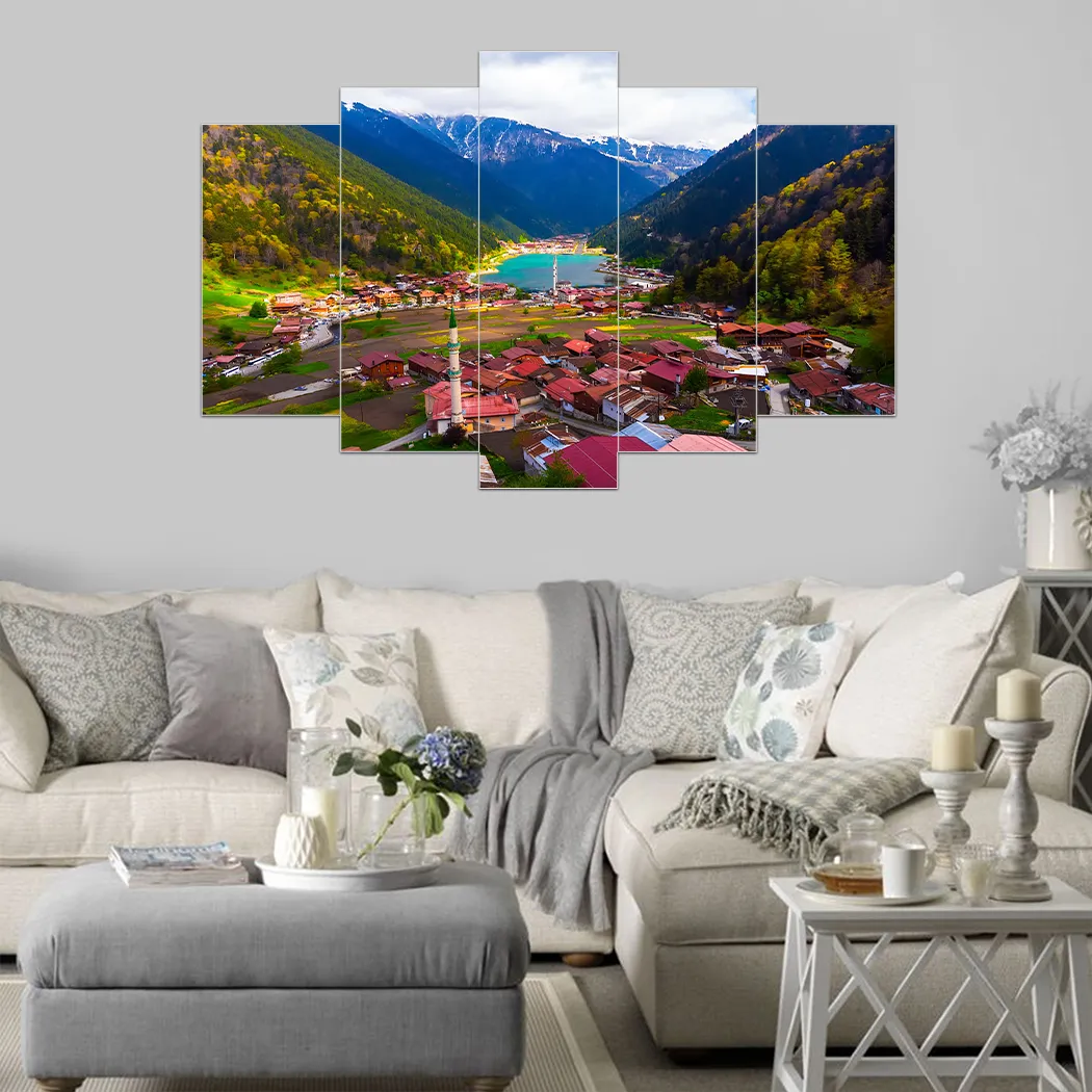 Five-Piece Panel , Graded Painting